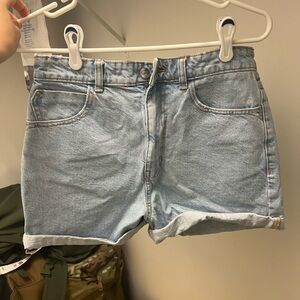Zara Light Wash High-Waisted Denim Shorts